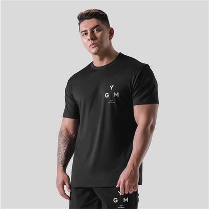 LYFT Elasticity Cotton  Gym Short Sleeve T shirt