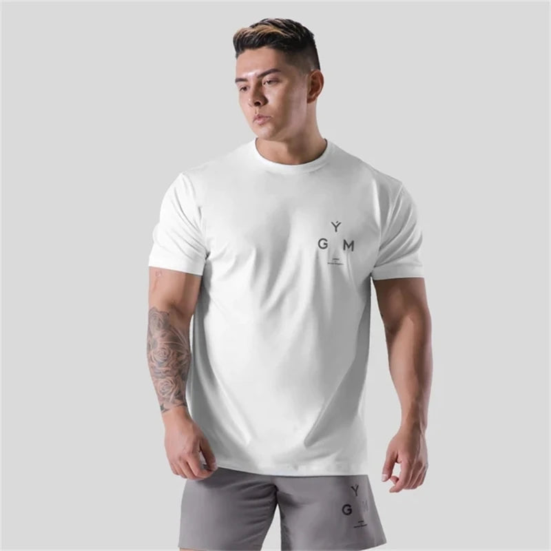 LYFT Elasticity Cotton  Gym Short Sleeve T shirt