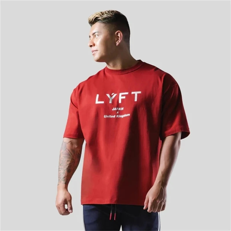 LYFT Cotton Gym Short Sleeve Fitness Oversized T-Shirt