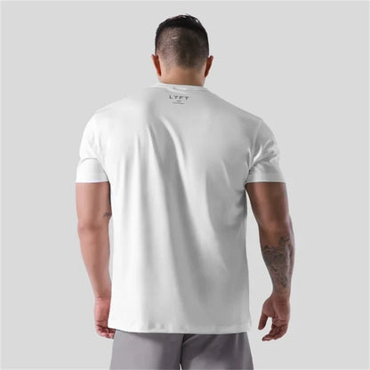 LYFT Elasticity Cotton  Gym Short Sleeve T shirt