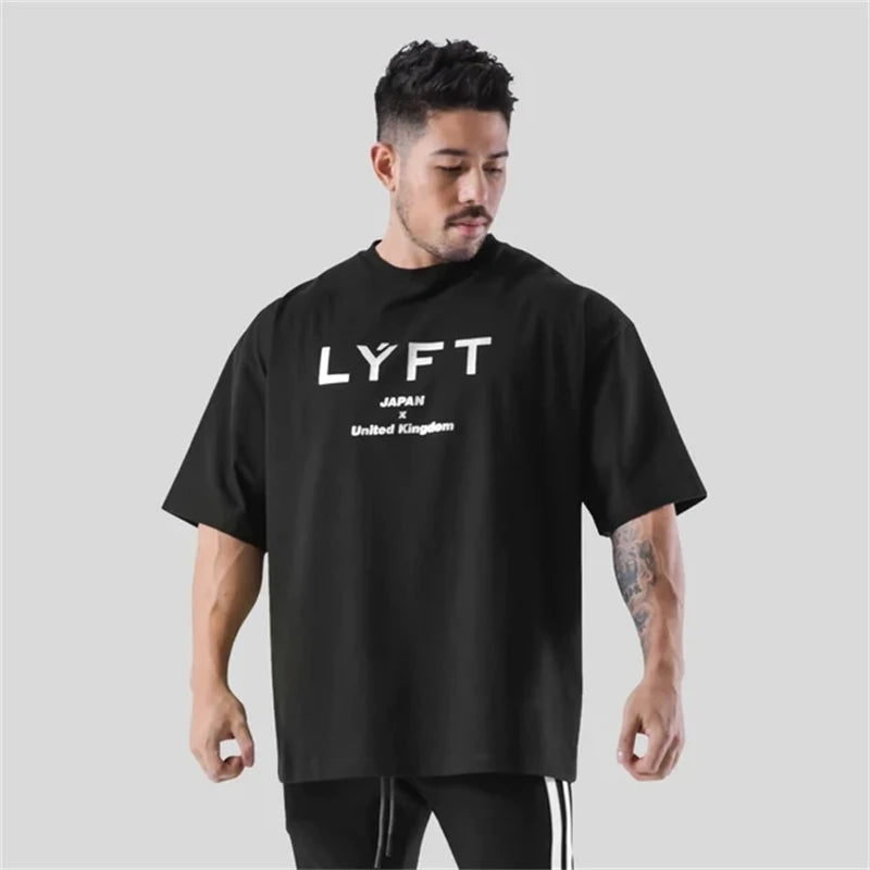 LYFT Cotton Gym Short Sleeve Fitness Oversized T-Shirt